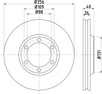 HELLA 8DD 355 133-971 - Гальмівний диск autozip.com.ua