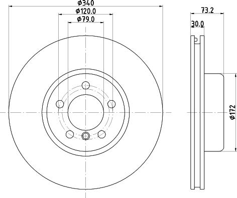 HELLA 8DD 355 133-541 - Гальмівний диск autozip.com.ua