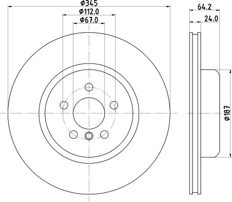 HELLA 8DD 355 133-031 - Гальмівний диск autozip.com.ua