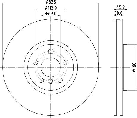 HELLA 8DD 355 133-111 - Гальмівний диск autozip.com.ua