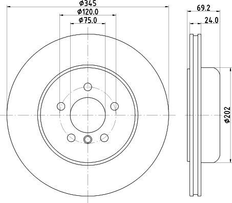 HELLA 8DD 355 132-501 - Гальмівний диск autozip.com.ua