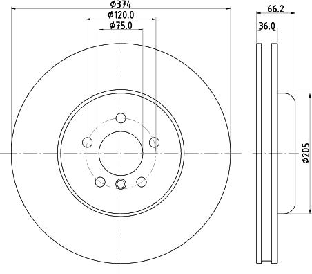 HELLA 8DD 355 132-881 - Гальмівний диск autozip.com.ua