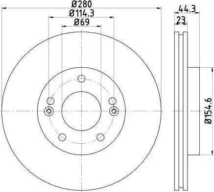 HELLA 8DD 355 129-461 - Гальмівний диск autozip.com.ua