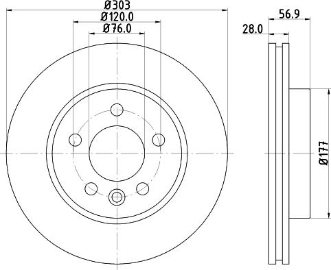 HELLA 8DD 355 129-211 - Гальмівний диск autozip.com.ua