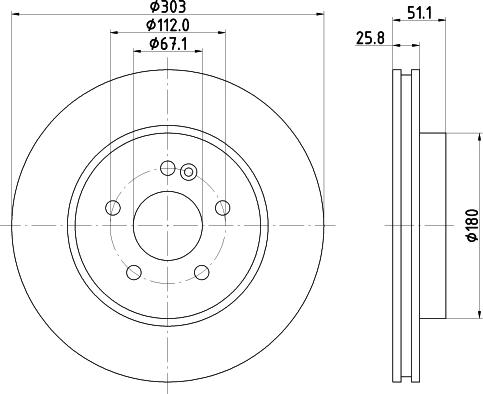 HELLA 8DD 355 129-751 - Гальмівний диск autozip.com.ua