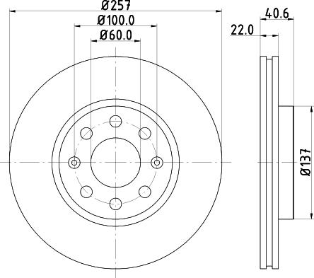 HELLA 8DD 355 124-941 - Гальмівний диск autozip.com.ua