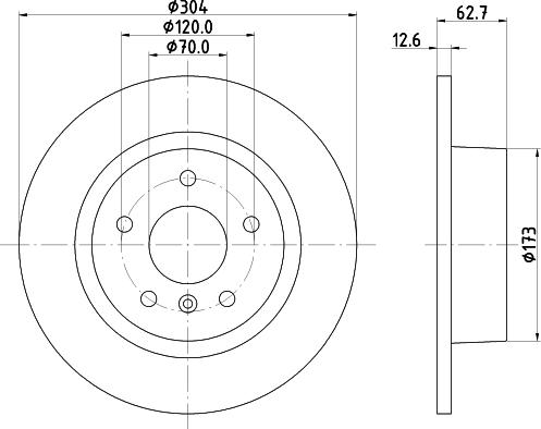 HELLA 8DD 355 124-671 - Гальмівний диск autozip.com.ua