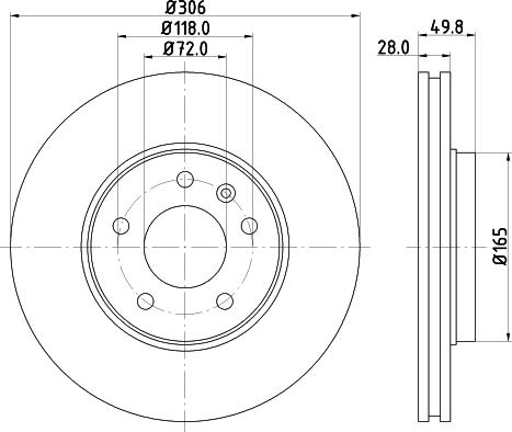 HELLA 8DD 355 124-831 - Гальмівний диск autozip.com.ua