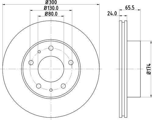 HELLA 8DD 355 124-821 - Гальмівний диск autozip.com.ua