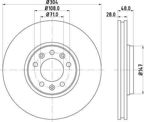 HELLA 8DD 355 124-311 - Гальмівний диск autozip.com.ua