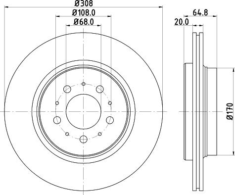 HELLA 8DD 355 124-241 - Гальмівний диск autozip.com.ua