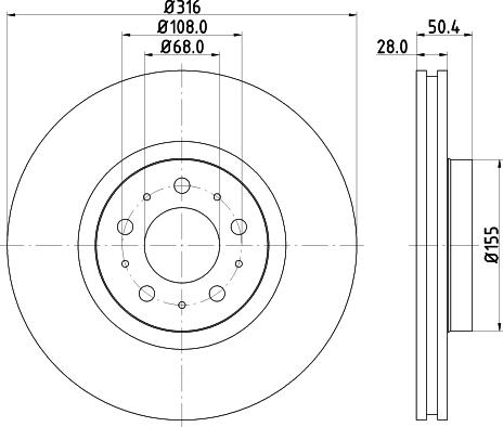 HELLA 8DD 355 124-761 - Гальмівний диск autozip.com.ua