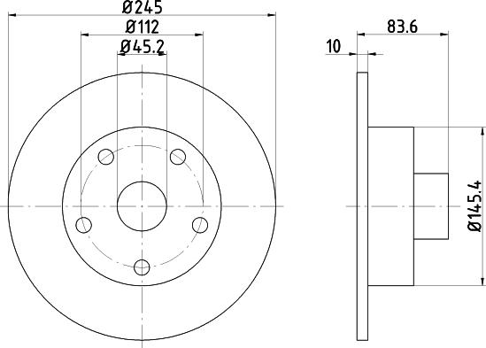 HELLA 8DD 355 124-721 - Гальмівний диск autozip.com.ua