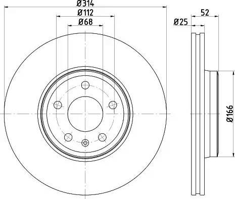 HELLA 8DD 355 125-201 - Гальмівний диск autozip.com.ua