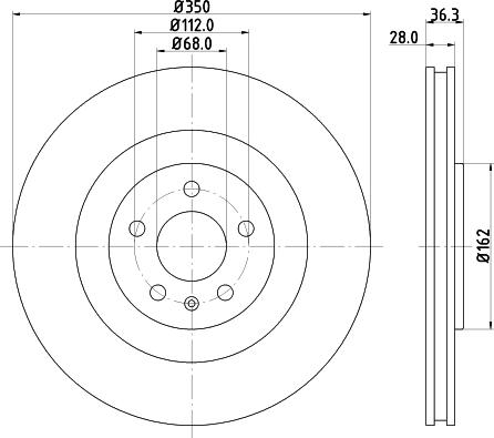 HELLA 8DD 355 126-421 - Гальмівний диск autozip.com.ua