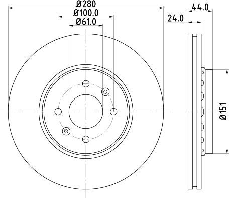 HELLA 8DD 355 126-811 - Гальмівний диск autozip.com.ua