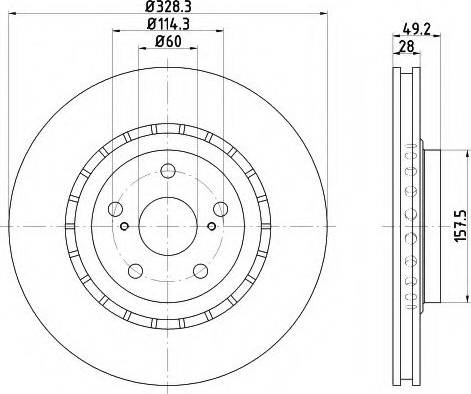 HELLA 8DD 355 120-051 - Гальмівний диск autozip.com.ua