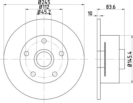 HELLA 8DD 355 120-151 - Гальмівний диск autozip.com.ua