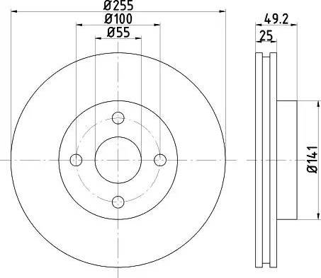 HELLA 8DD 355 120-261 - Гальмівний диск autozip.com.ua