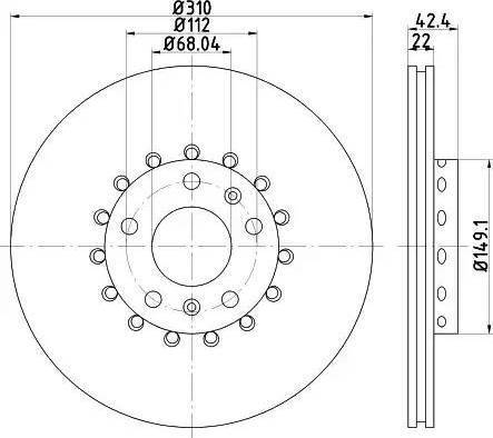 HELLA 8DD 355 121-751 - Гальмівний диск autozip.com.ua