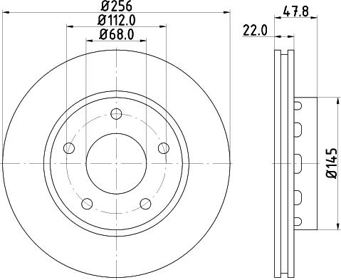 HELLA 8DD 355 128-901 - Гальмівний диск autozip.com.ua