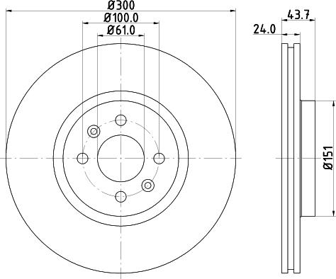 HELLA 8DD 355 128-551 - Гальмівний диск autozip.com.ua