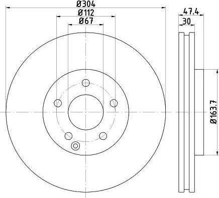 HELLA 8DD 355 121-191 - Гальмівний диск autozip.com.ua