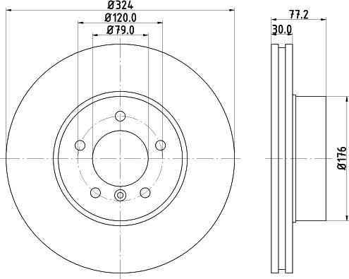 HELLA 8DD 355 128-111 - Гальмівний диск autozip.com.ua