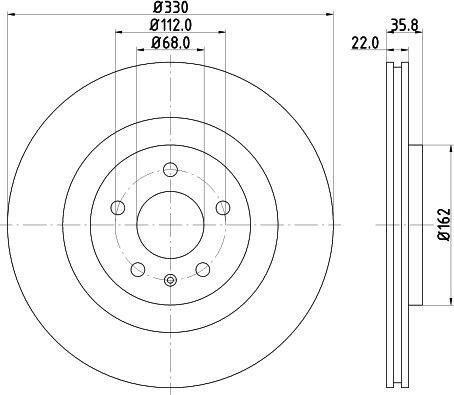 HELLA 8DD 355 123-142 - Гальмівний диск autozip.com.ua