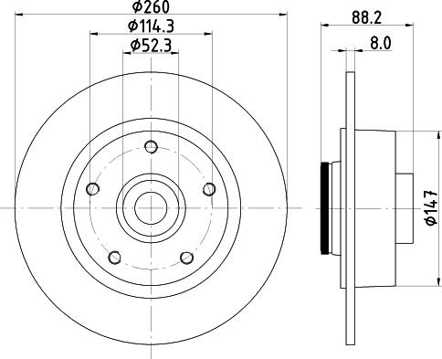 HELLA 8DD 355 123-341 - Гальмівний диск autozip.com.ua