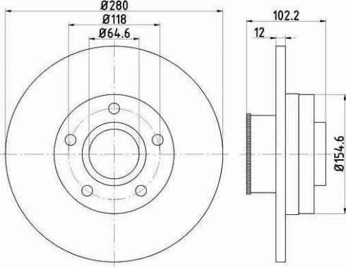 HELLA 8DD 355 113-401 - Гальмівний диск autozip.com.ua