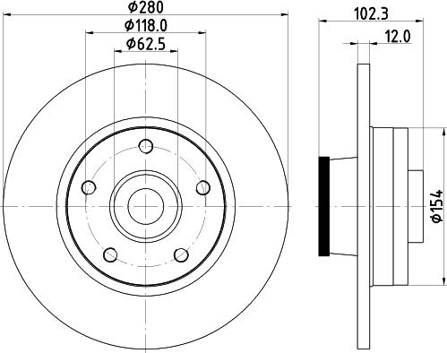 HELLA 8DD 355 123-251 - Гальмівний диск autozip.com.ua