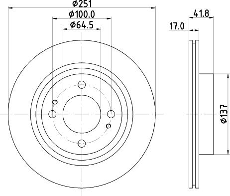 HELLA 8DD 355 122-991 - Гальмівний диск autozip.com.ua