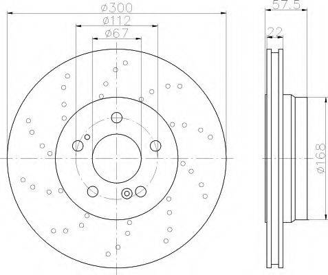 HELLA 8DD 355 122-672 - Гальмівний диск autozip.com.ua