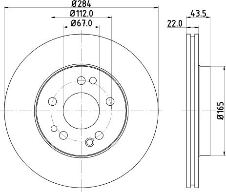 HELLA 8DD 355 122-182 - Гальмівний диск autozip.com.ua