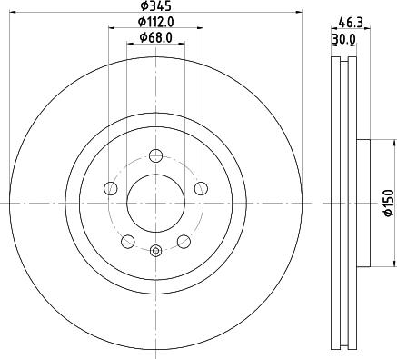 HELLA 8DD 355 122-802 - Гальмівний диск autozip.com.ua