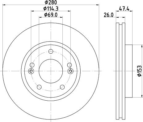 HELLA 8DD 355 122-341 - Гальмівний диск autozip.com.ua