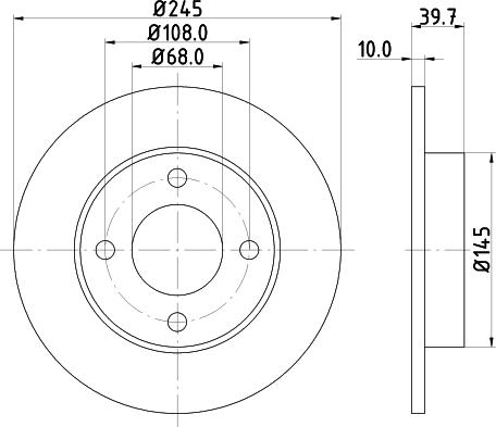 HELLA 8DD 355 122-372 - Гальмівний диск autozip.com.ua