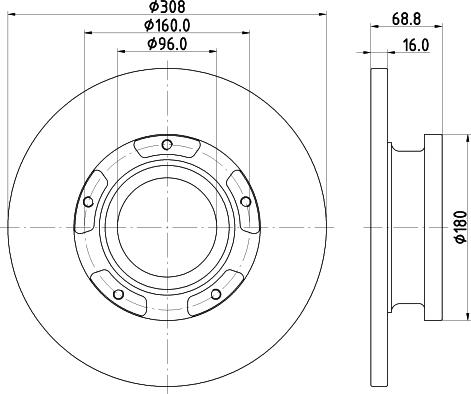 HELLA 8DD 355 122-761 - Гальмівний диск autozip.com.ua