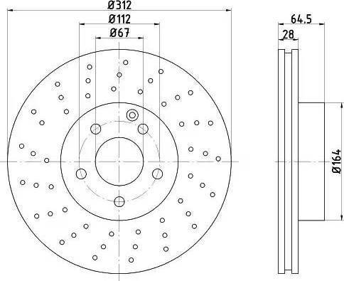 HELLA 8DD 355 109-451 - Гальмівний диск autozip.com.ua