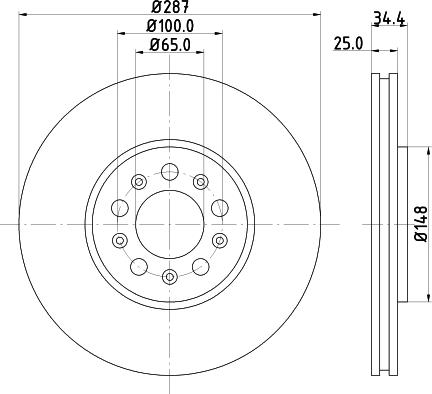 HELLA 8DD 355 127-581 - Гальмівний диск autozip.com.ua