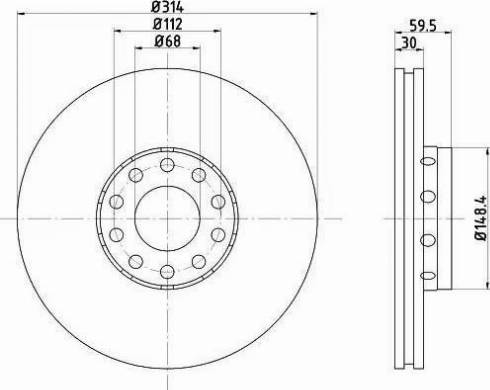 HELLA 8DD 355 104-351 - Гальмівний диск autozip.com.ua