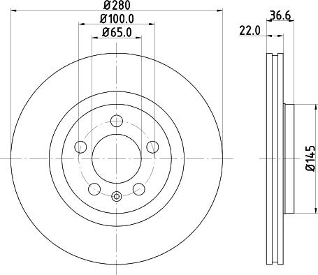 HELLA 8DD 355 127-301 - Гальмівний диск autozip.com.ua