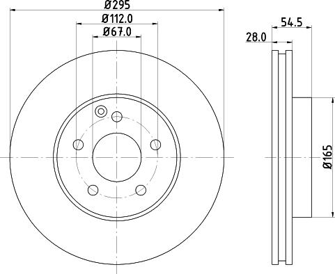 HELLA 8DD 355 127-761 - Гальмівний диск autozip.com.ua