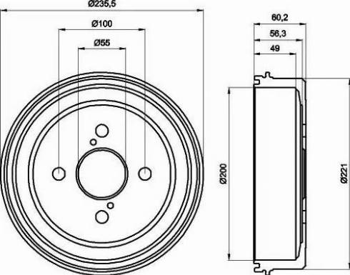 HELLA 8DT 355 300-511 - Гальмівний барабан autozip.com.ua