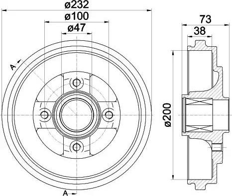 HELLA 8DT 355 300-691 - Гальмівний барабан autozip.com.ua