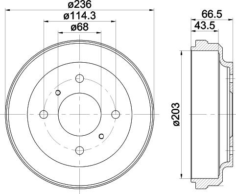 HELLA 8DT 355 300-621 - Гальмівний барабан autozip.com.ua