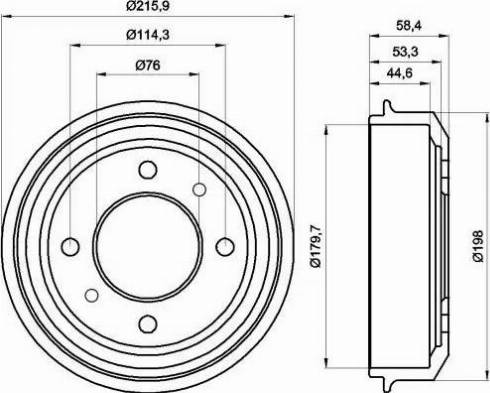 HELLA 8DT 355 300-861 - Гальмівний барабан autozip.com.ua