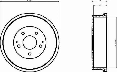 HELLA 8DT 355 300-331 - Гальмівний барабан autozip.com.ua