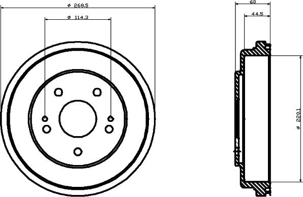 HELLA 8DT 355 300-291 - Гальмівний барабан autozip.com.ua